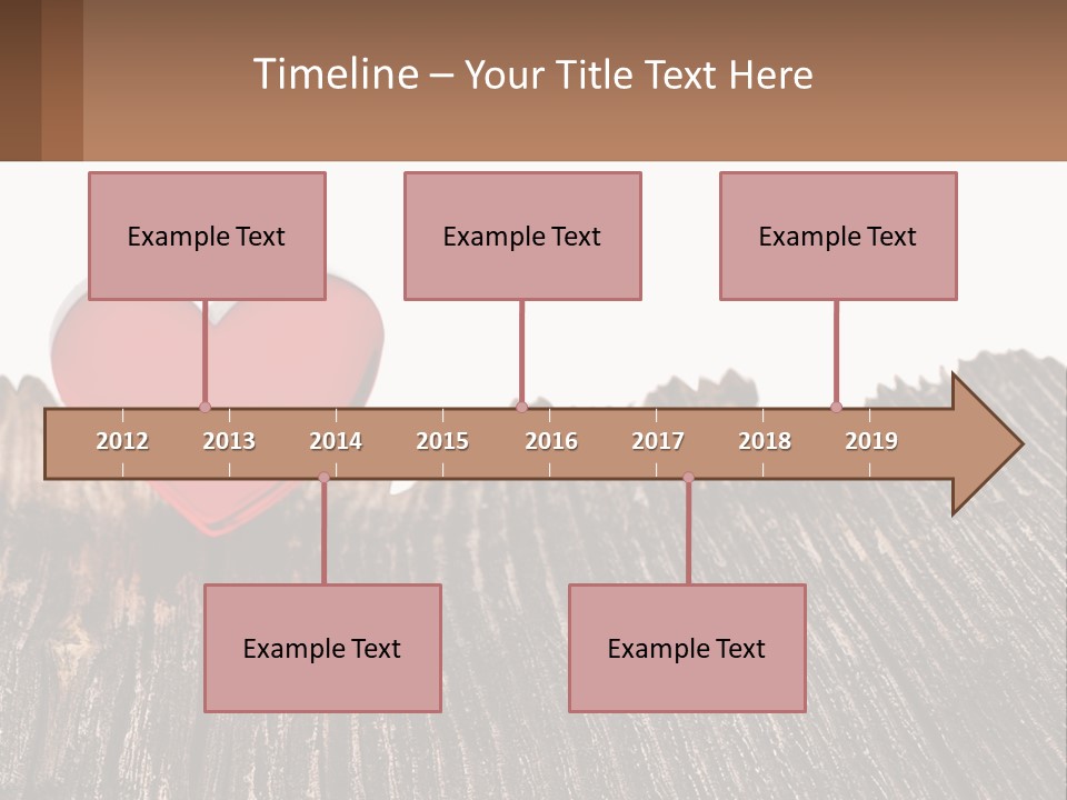 A Red Heart Sitting On Top Of A Wooden Table PowerPoint Template
