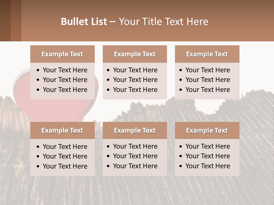 A Red Heart Sitting On Top Of A Wooden Table PowerPoint Template