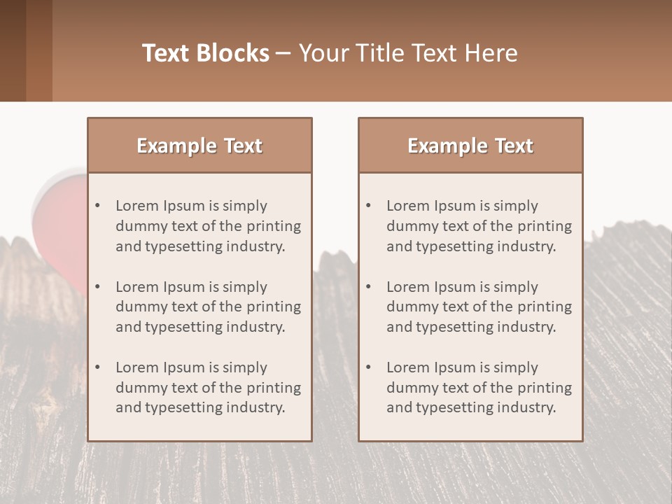 A Red Heart Sitting On Top Of A Wooden Table PowerPoint Template