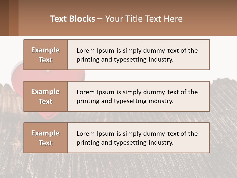 A Red Heart Sitting On Top Of A Wooden Table PowerPoint Template