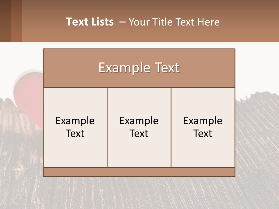 A Red Heart Sitting On Top Of A Wooden Table PowerPoint Template