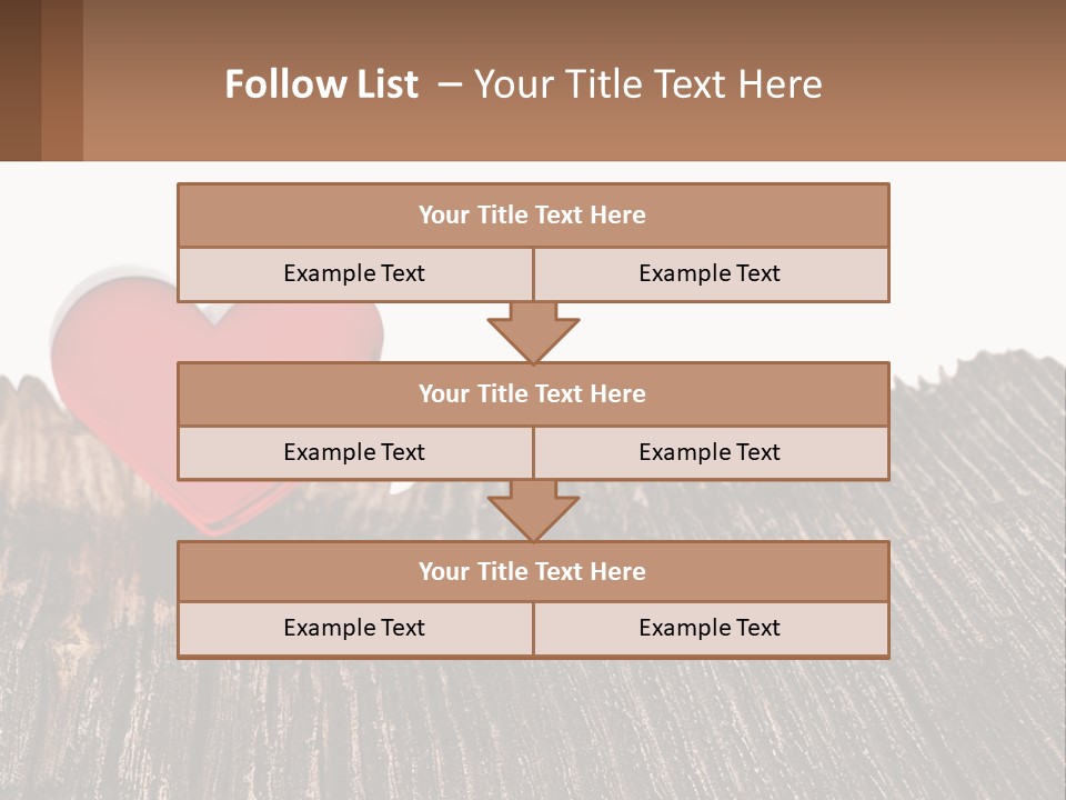 A Red Heart Sitting On Top Of A Wooden Table PowerPoint Template