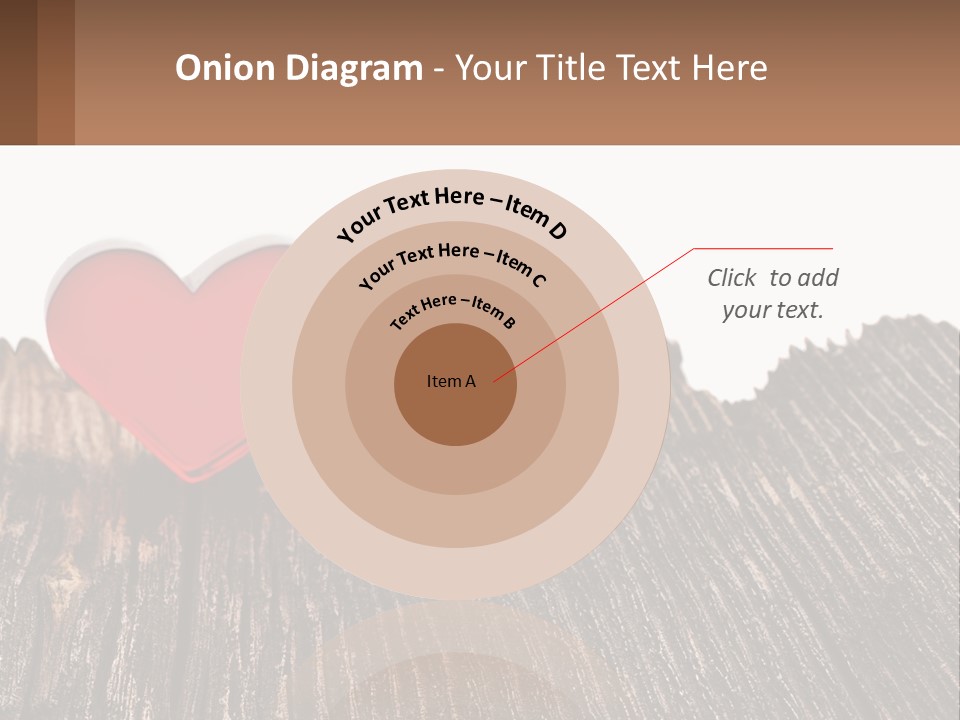 A Red Heart Sitting On Top Of A Wooden Table PowerPoint Template