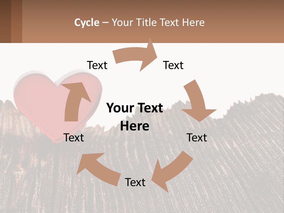 A Red Heart Sitting On Top Of A Wooden Table PowerPoint Template