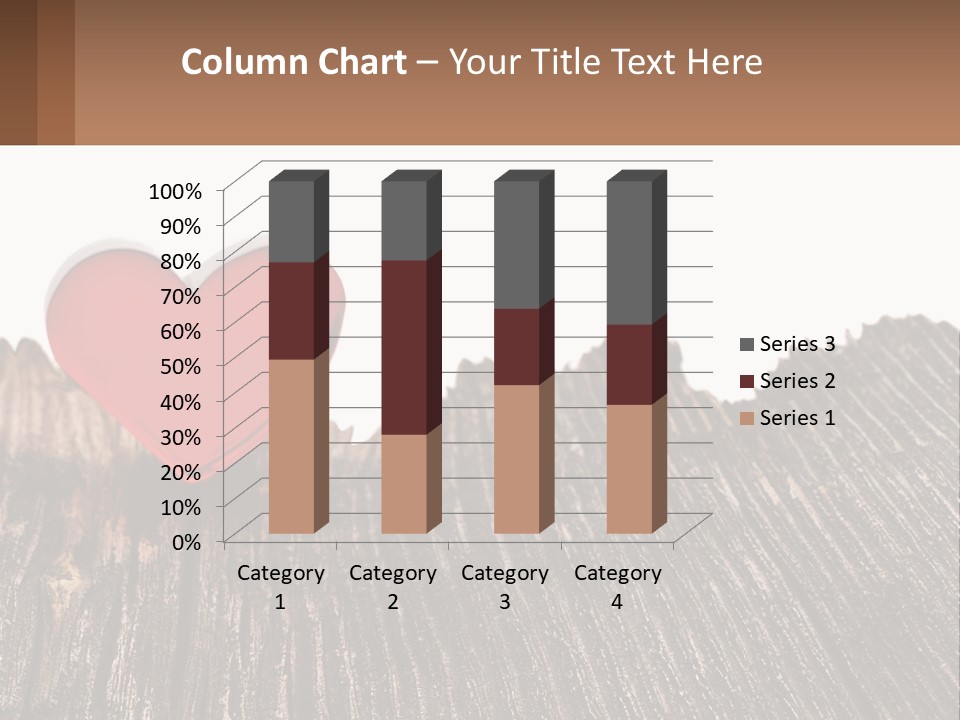 A Red Heart Sitting On Top Of A Wooden Table PowerPoint Template