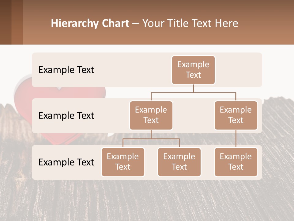 A Red Heart Sitting On Top Of A Wooden Table PowerPoint Template