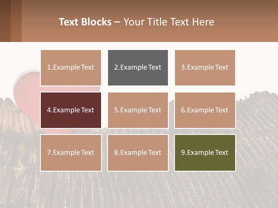 A Red Heart Sitting On Top Of A Wooden Table PowerPoint Template