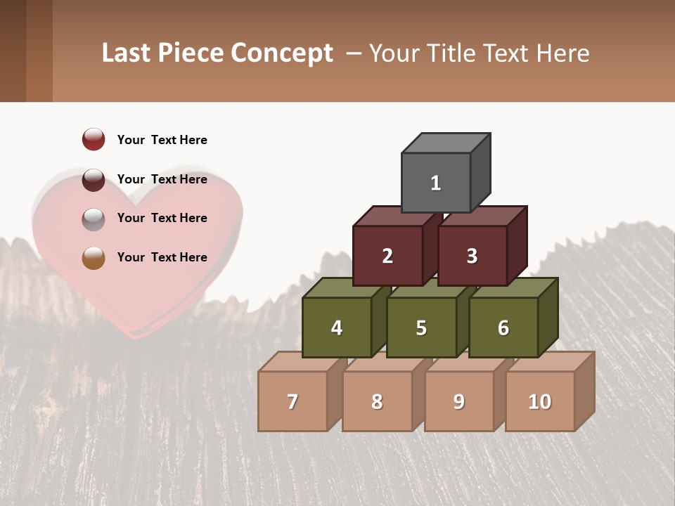 A Red Heart Sitting On Top Of A Wooden Table PowerPoint Template