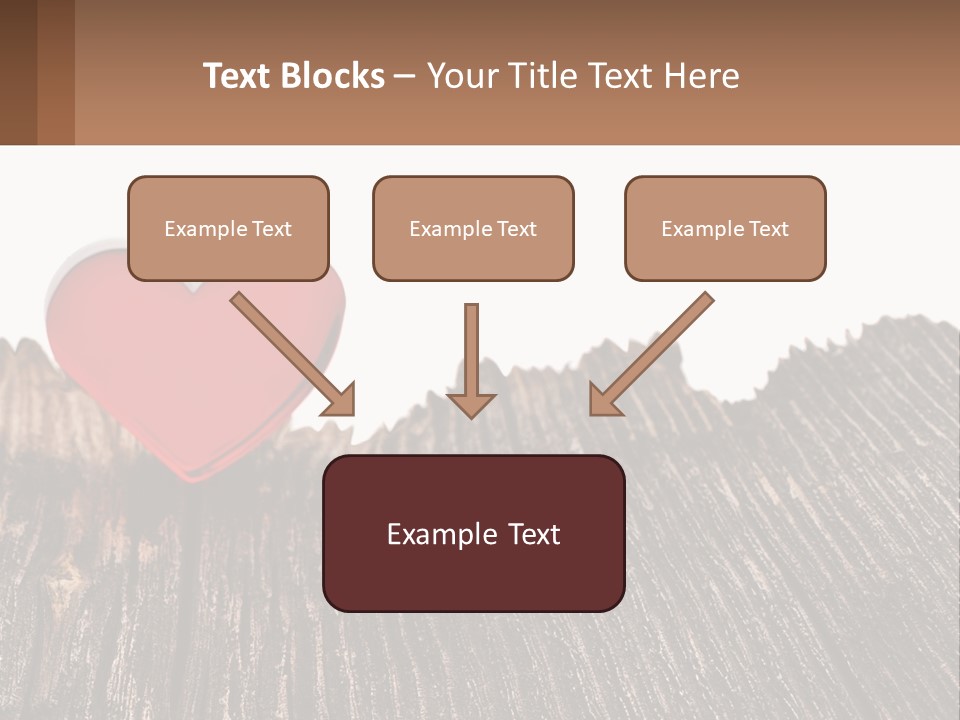 A Red Heart Sitting On Top Of A Wooden Table PowerPoint Template