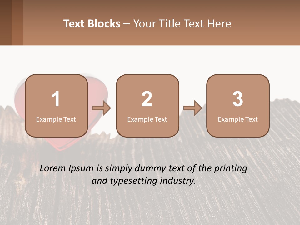 A Red Heart Sitting On Top Of A Wooden Table PowerPoint Template