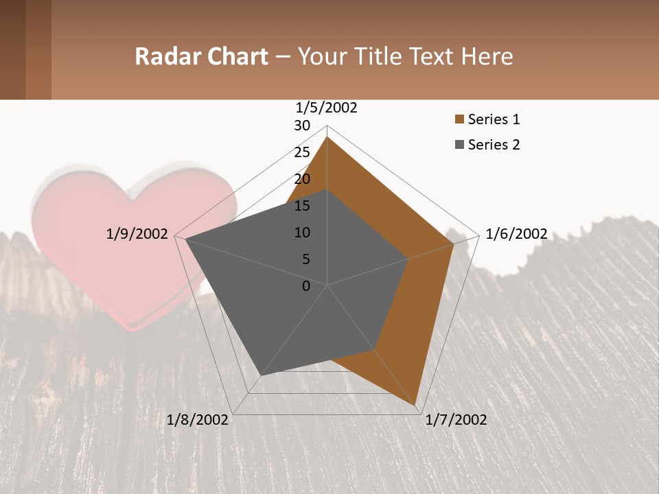 A Red Heart Sitting On Top Of A Wooden Table PowerPoint Template
