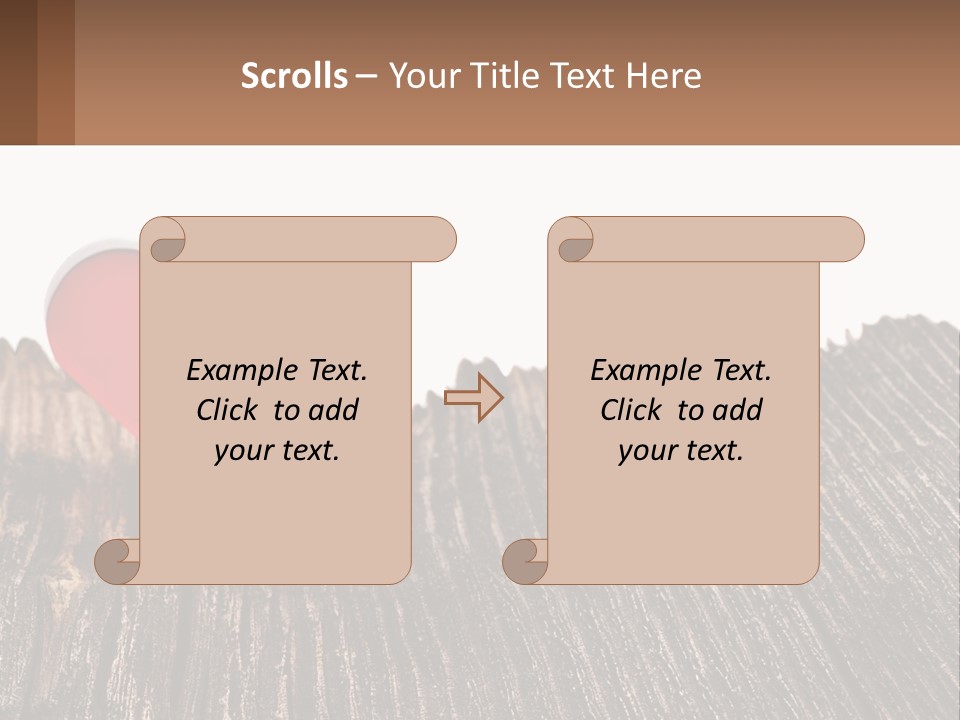 A Red Heart Sitting On Top Of A Wooden Table PowerPoint Template