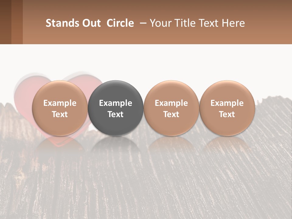 A Red Heart Sitting On Top Of A Wooden Table PowerPoint Template