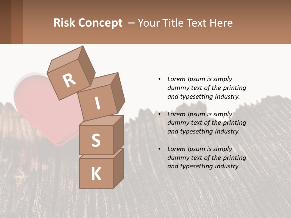 A Red Heart Sitting On Top Of A Wooden Table PowerPoint Template