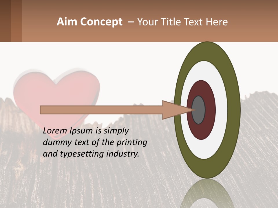 A Red Heart Sitting On Top Of A Wooden Table PowerPoint Template