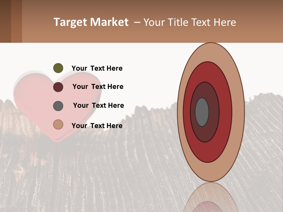 A Red Heart Sitting On Top Of A Wooden Table PowerPoint Template