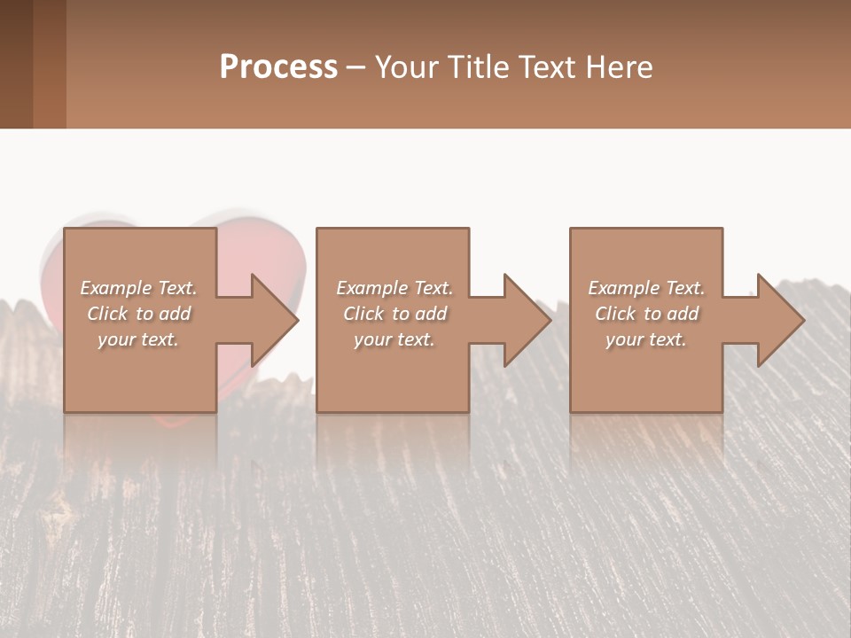 A Red Heart Sitting On Top Of A Wooden Table PowerPoint Template
