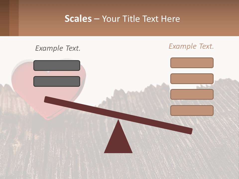 A Red Heart Sitting On Top Of A Wooden Table PowerPoint Template