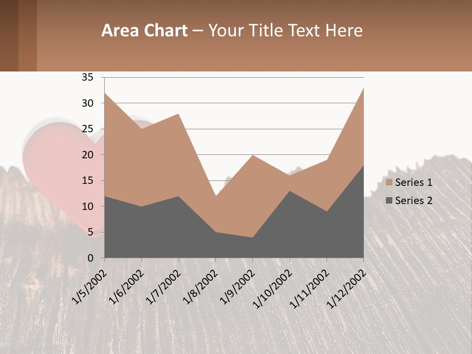 A Red Heart Sitting On Top Of A Wooden Table PowerPoint Template