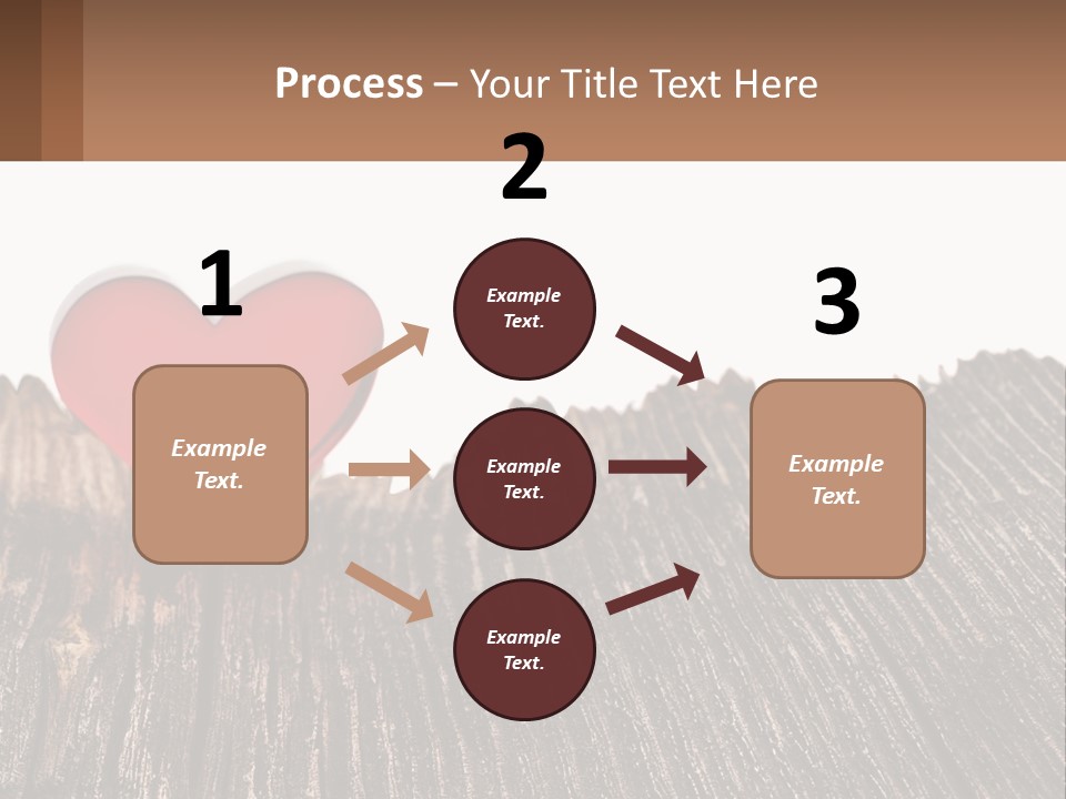 A Red Heart Sitting On Top Of A Wooden Table PowerPoint Template
