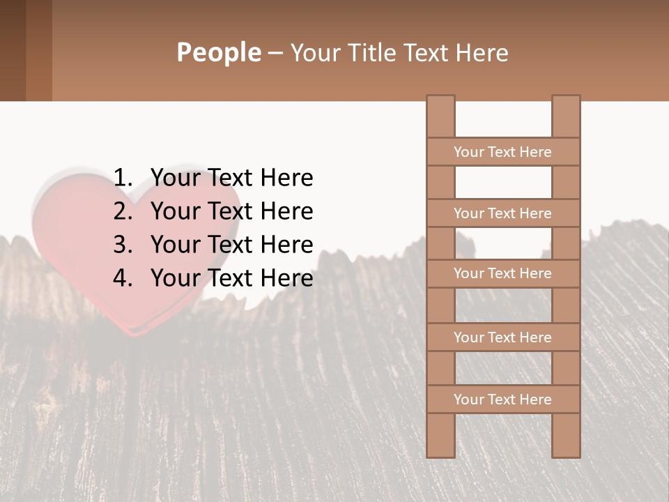 A Red Heart Sitting On Top Of A Wooden Table PowerPoint Template