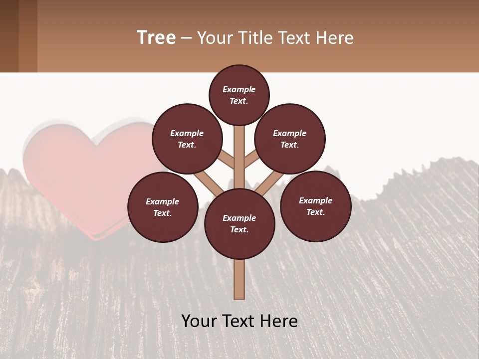 A Red Heart Sitting On Top Of A Wooden Table PowerPoint Template