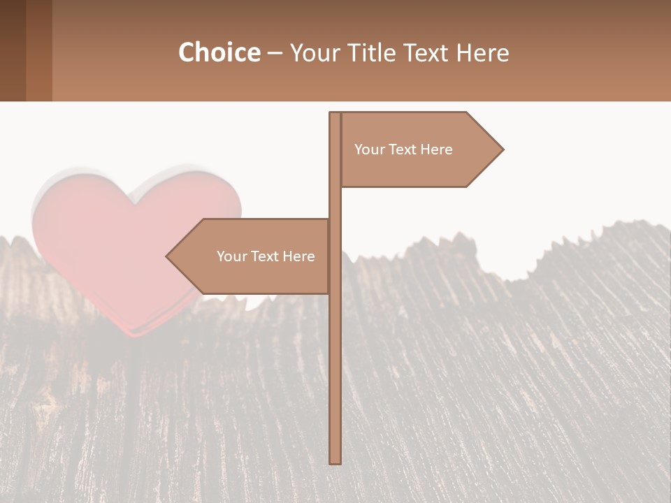 A Red Heart Sitting On Top Of A Wooden Table PowerPoint Template