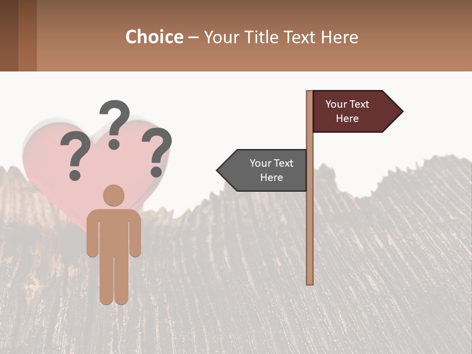 A Red Heart Sitting On Top Of A Wooden Table PowerPoint Template