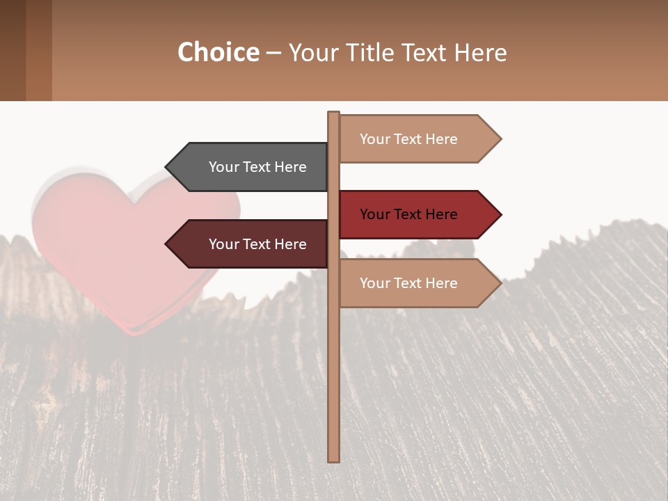 A Red Heart Sitting On Top Of A Wooden Table PowerPoint Template