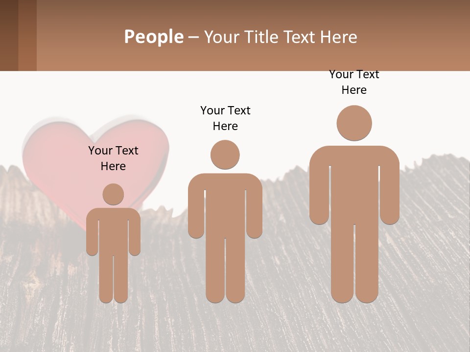 A Red Heart Sitting On Top Of A Wooden Table PowerPoint Template