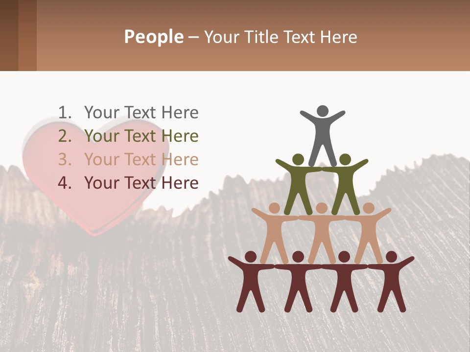 A Red Heart Sitting On Top Of A Wooden Table PowerPoint Template