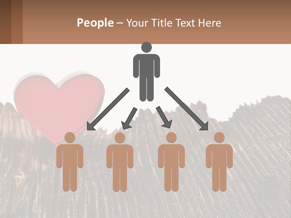 A Red Heart Sitting On Top Of A Wooden Table PowerPoint Template