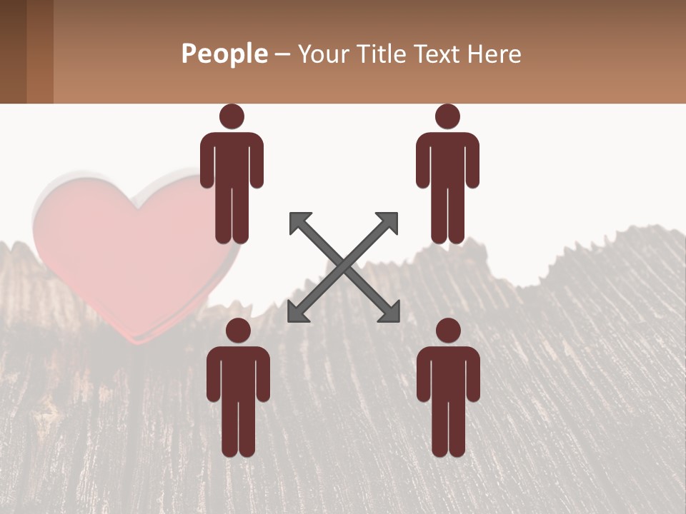 A Red Heart Sitting On Top Of A Wooden Table PowerPoint Template