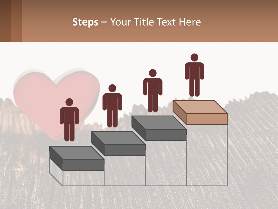 A Red Heart Sitting On Top Of A Wooden Table PowerPoint Template