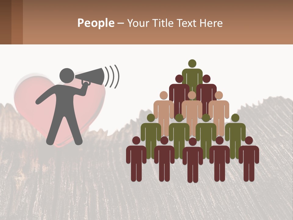 A Red Heart Sitting On Top Of A Wooden Table PowerPoint Template