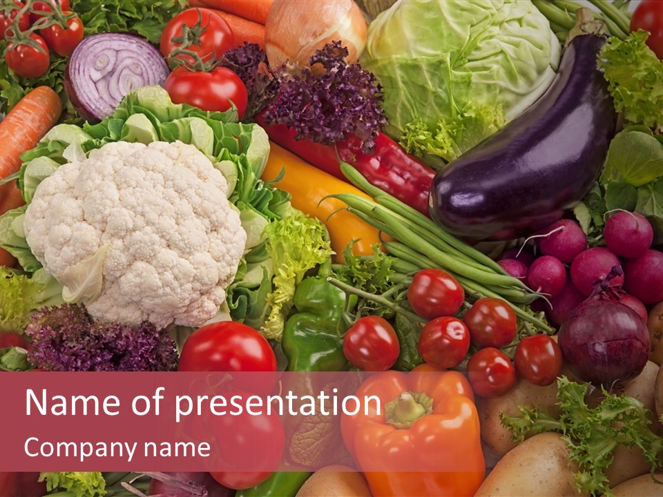 A Large Pile Of Vegetables With A Name Of Presentation PowerPoint Template