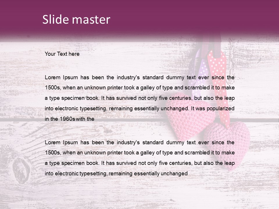 A Group Of Hearts Hanging On A Clothes Line PowerPoint Template