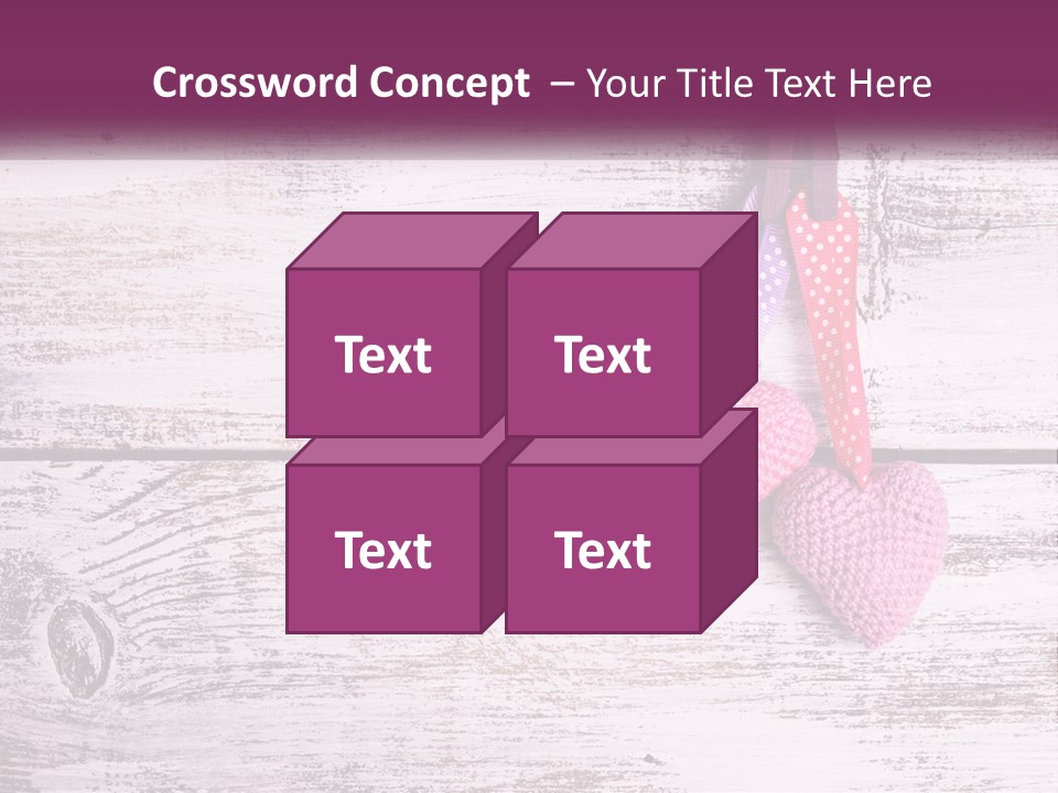 A Group Of Hearts Hanging On A Clothes Line PowerPoint Template