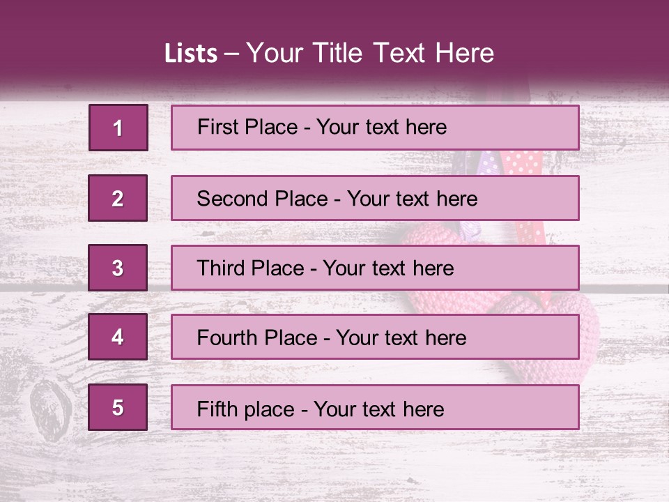 A Group Of Hearts Hanging On A Clothes Line PowerPoint Template