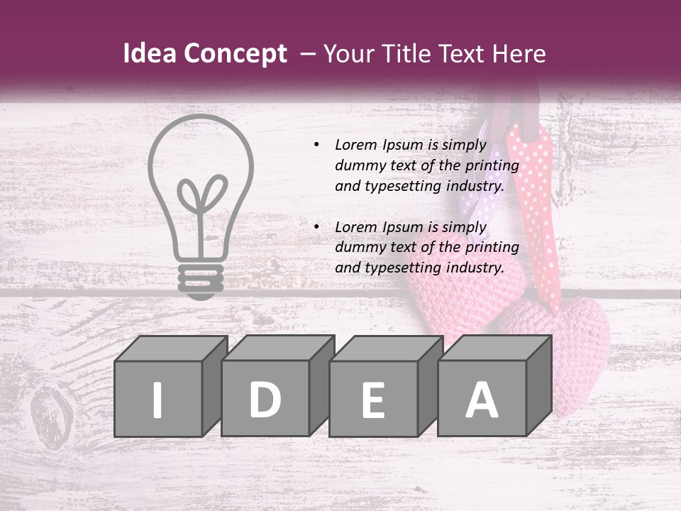 A Group Of Hearts Hanging On A Clothes Line PowerPoint Template