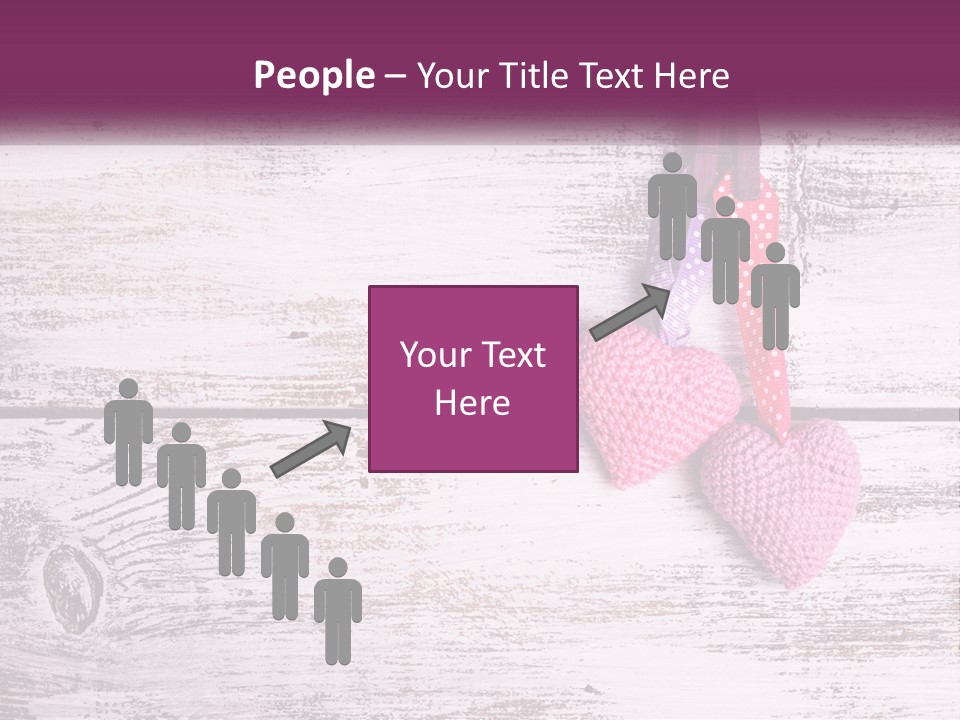 A Group Of Hearts Hanging On A Clothes Line PowerPoint Template