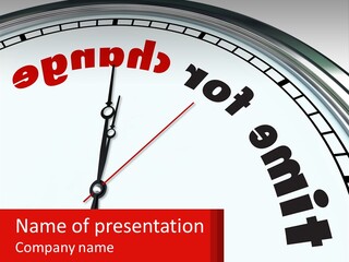 A Clock With A Name Of Presentation On It PowerPoint Template