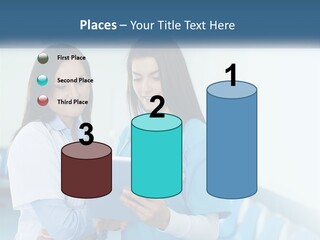 Two Women In Scrubs Are Looking At A Tablet PowerPoint Template