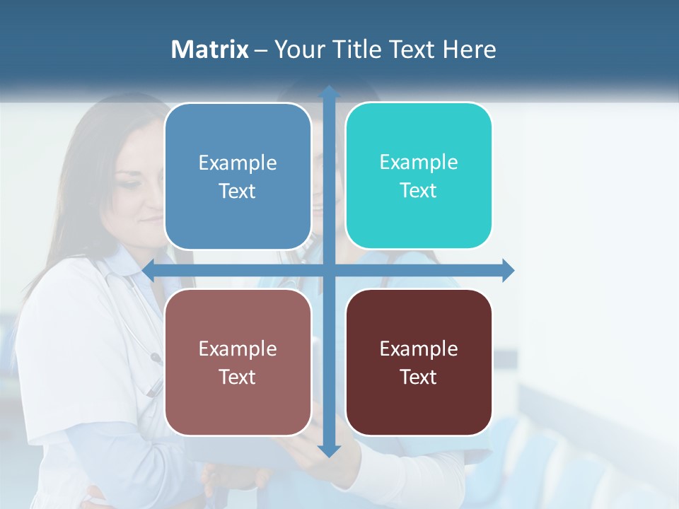 Two Women In Scrubs Are Looking At A Tablet PowerPoint Template