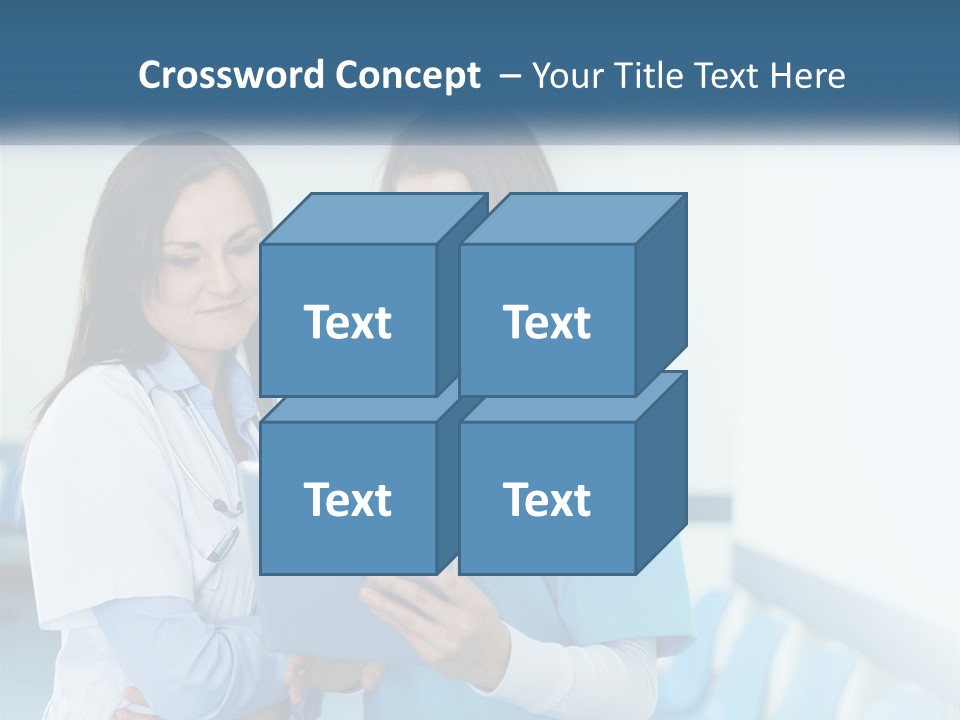 Two Women In Scrubs Are Looking At A Tablet PowerPoint Template