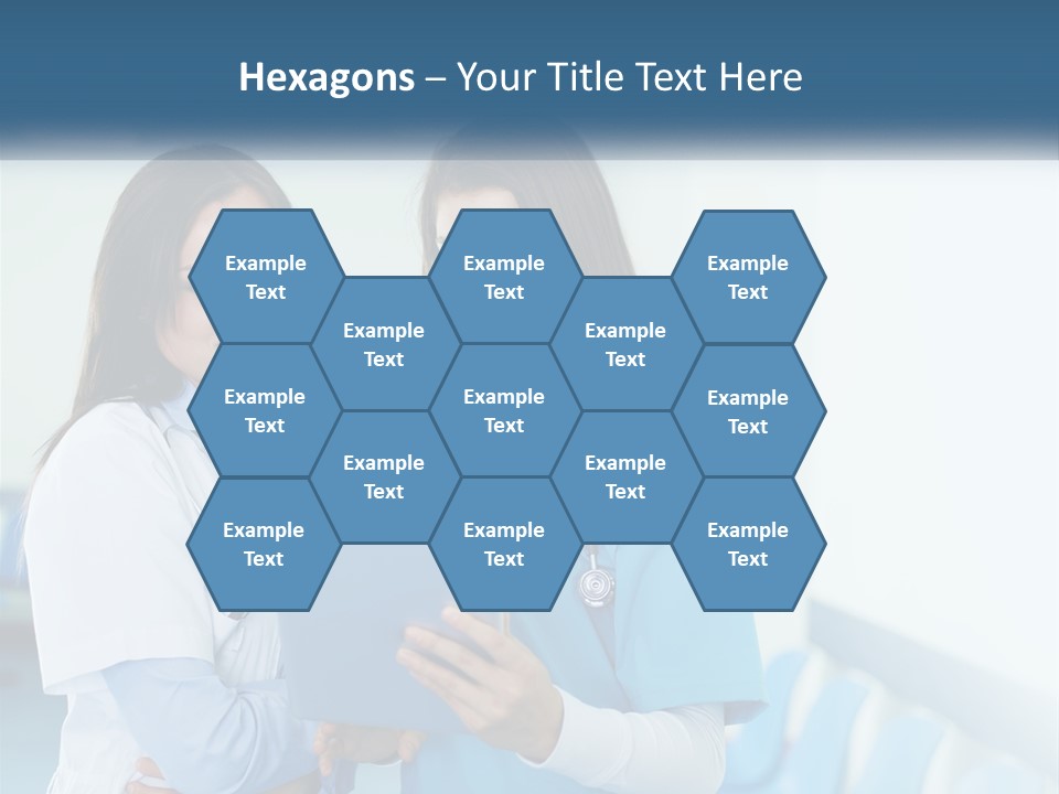 Two Women In Scrubs Are Looking At A Tablet PowerPoint Template