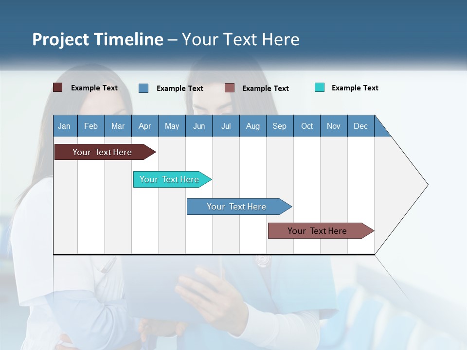 Two Women In Scrubs Are Looking At A Tablet PowerPoint Template