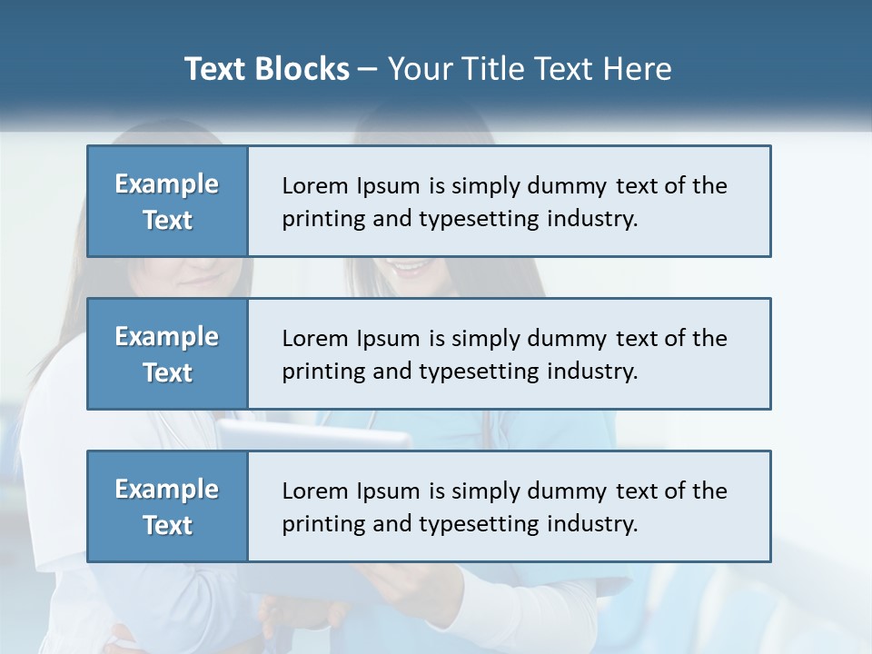 Two Women In Scrubs Are Looking At A Tablet PowerPoint Template