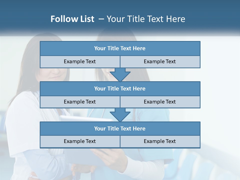 Two Women In Scrubs Are Looking At A Tablet PowerPoint Template
