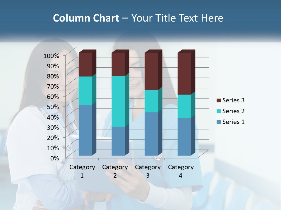 Two Women In Scrubs Are Looking At A Tablet PowerPoint Template